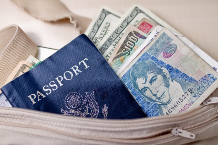 Passport with Currency in a Money Belt