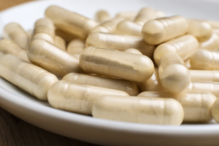 closeup pills probiotics for digestive conditions